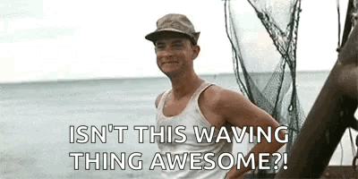 Forrest Gump Waving Awesome GIF