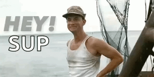 Forrest Gump Waving Hey Sup GIF