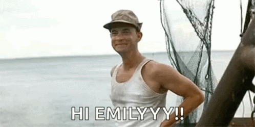 Forrest Gump Waving Hi Emily GIF