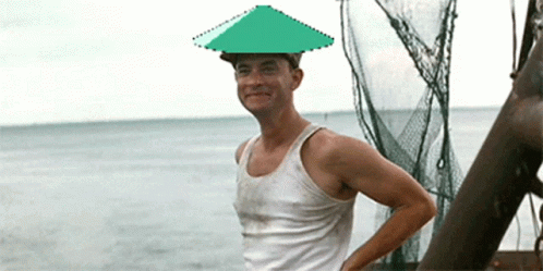 Forrest Gump Waving Leaf Hat Meme GIF