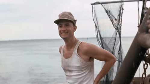 Forrest Gump Waving Then Hiding GIF