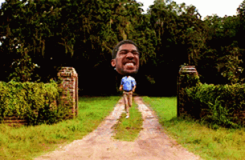 Forrest Gump With Anthony Joshua Head Running GIF