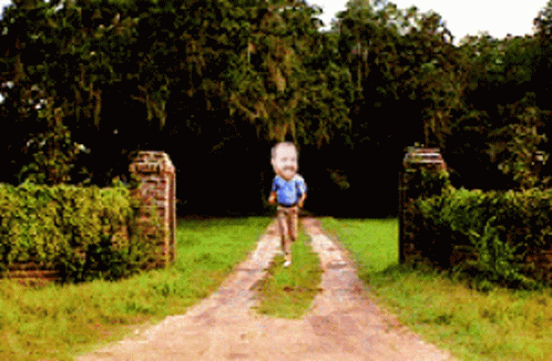 Forrest Gump With Edited Head Running GIF