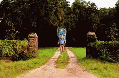 Forrest Gump With Particlon Nft Head Running GIF