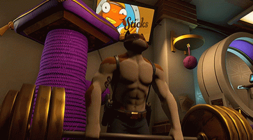Fortnite Battle Royale Meowscles Weightlifting GIF