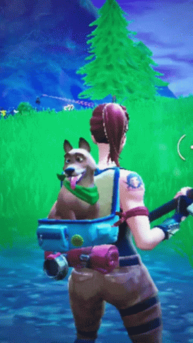 Fortnite Building Backpack With Puppy GIF