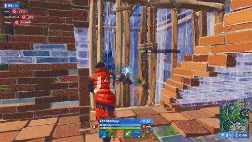 Fortnite Character Destroying Building GIF