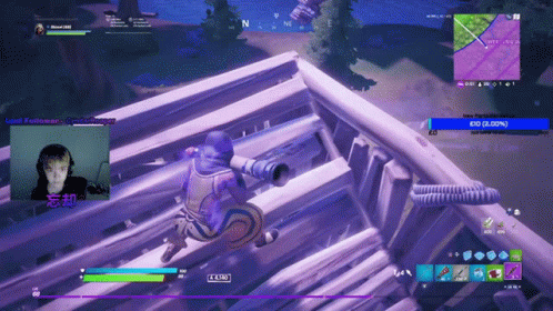 Fortnite Character Holding Bazooka On Building GIF