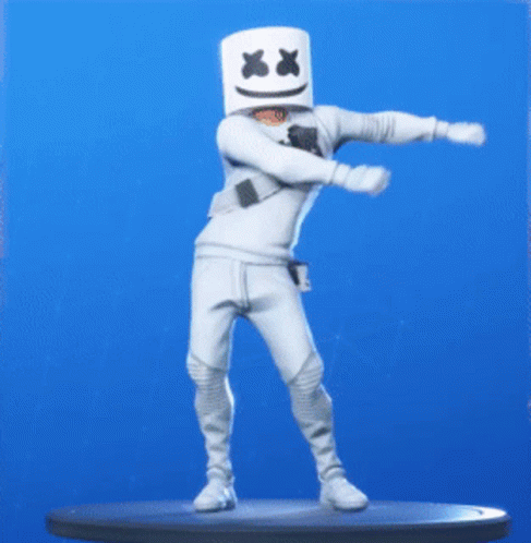 Energetic Marshmello Does Fortnite Dances GIF