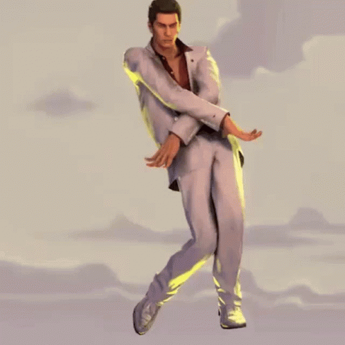 Kiryu Dancing Fortnite Default Dance GIF