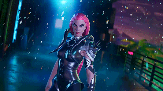 Fortnite Lady Gaga Pink Hair Skin Clip GIF