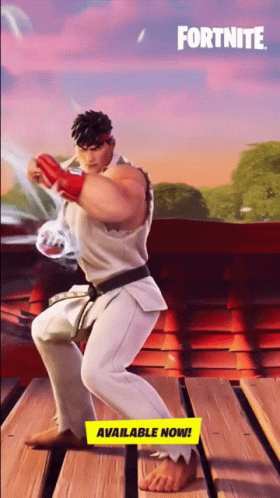 Fortnite Skins Ryu Showing Karate Skills GIF