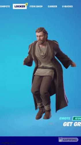 Fortnite Star Wars Obi Wan Kenobi Get Griddy Dance Emote GIF
