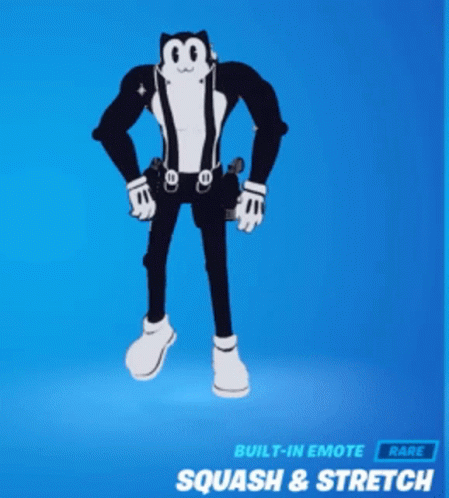 Fortnite Toon Meowscles Squash And Stretch Emote GIF