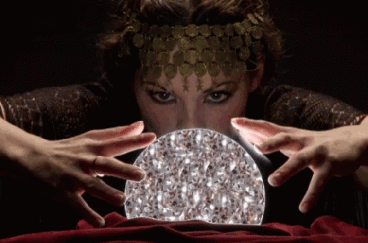 Fortune Teller Watching Crystal Ball GIF