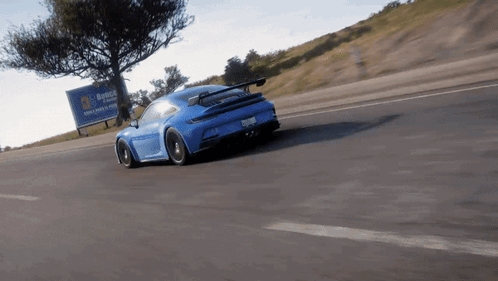 Forza Horizon 5 Porsche 911 Gt3 Blue Moving GIF