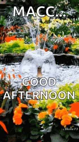 Fountain With Good Afternoon GIF