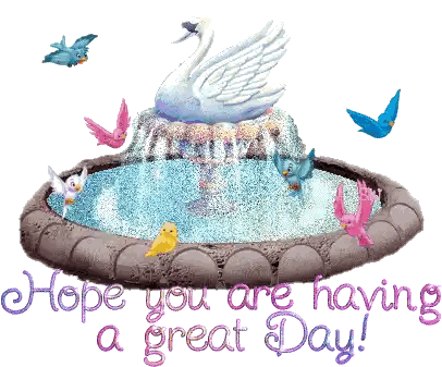 Fountain with Swan and Birds Hope You Are Having a Great Day