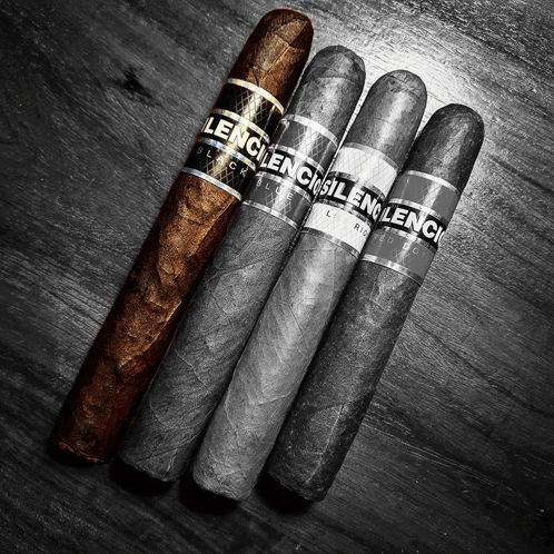 Four Cigars Lined Up with Silence Label