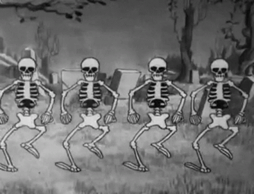 Four Dancing Skeleton Meme GIF