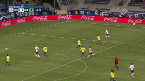 Four Female Soccer Players White Shirts The World At Our Feet