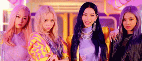 Four Girls with Purple Hair