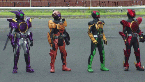 Four Kamen Riders Standing on Street