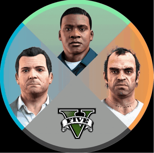 Four Men Are Shown In A Circle With The Word Five On The Bottom GIF