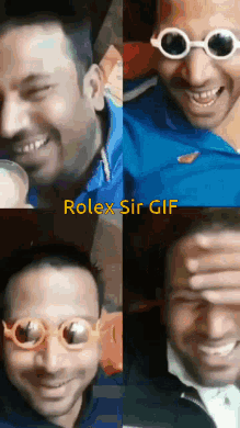 Four-Panel Man Smiling with Sunglasses