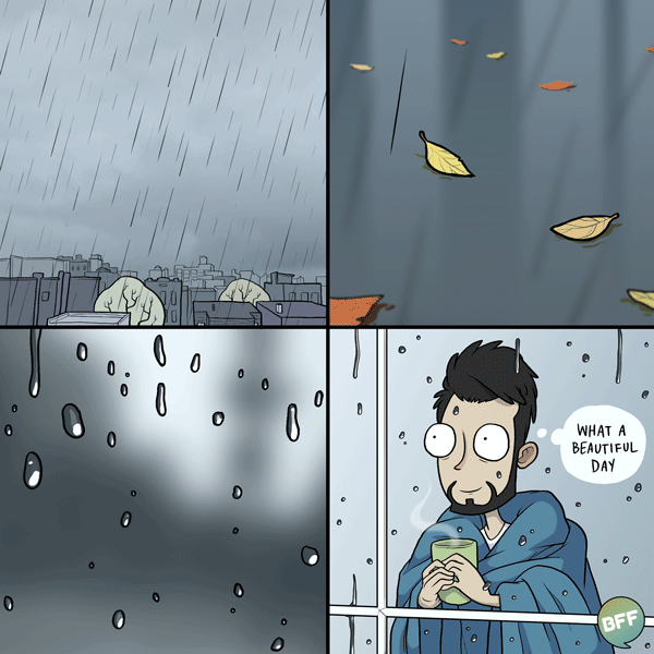 Four Pictures On Rainy Day GIF