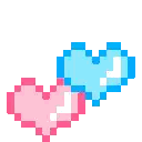 Four Pixel Art Hearts Floating