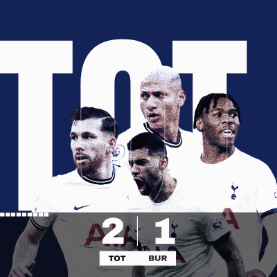 Four Soccer Players Are Shown On A Blue Background With The Score Of 2 To 1 GIF