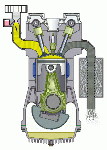 Four Stroke Engine Revolving Illustration GIF