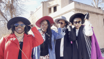 Four Women In Hats And Sunglasses GIF