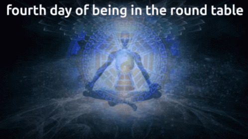 Fourth Day of Round Table on Dark Background