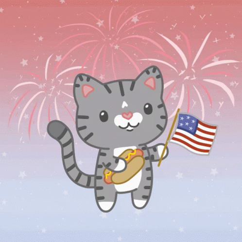 Adorable Cat Happy Fourth Of July GIF