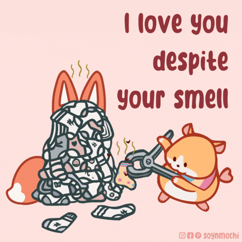 Fox And Hamster I Love You Despite Your Smell GIF
