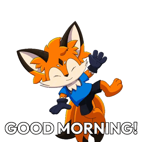 Fox Cartoon Saying Good Morning