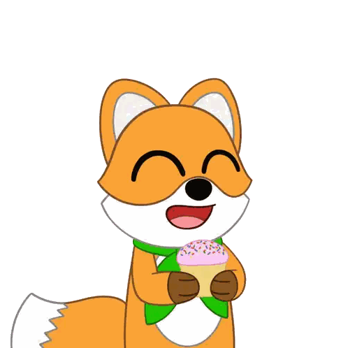 Fox Holding Sprinkled Cupcake