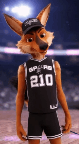 Fox in Spurs Jersey and Shorts