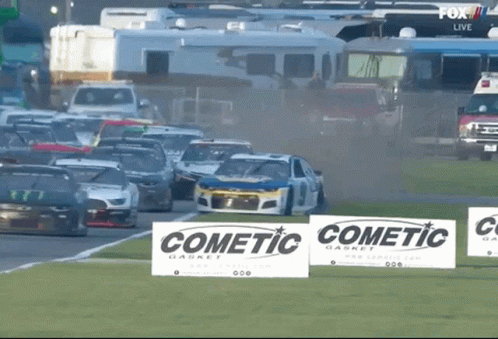 Fox Live Race Broadcast with Signs