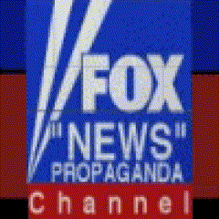Fox News Propaganda Channel Logo On A Blue Background GIF