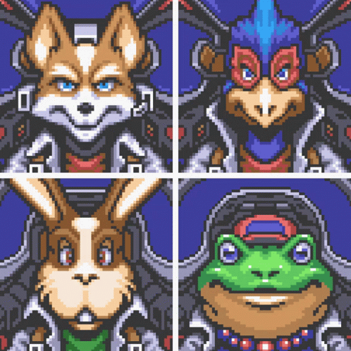 Fox Rabbit Frog Bird Pixel Art