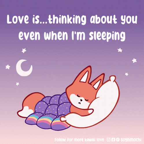 Fox Sleeping Love Is Thinking About You Even When I'm Sleeping