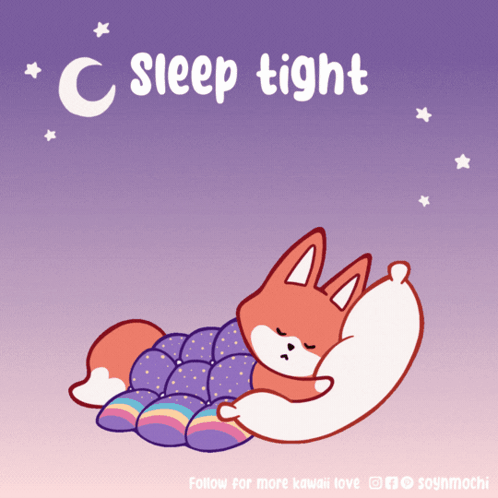 Fox Sleeping Under Blanket Sleep Tight