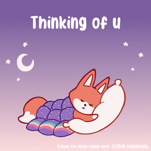 Fox Sleeping Under Blanket Thinking Of U GIF