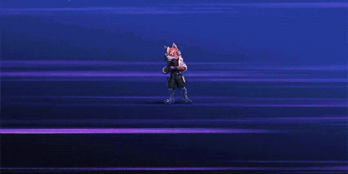 Fox Standing in Front of Purple Background