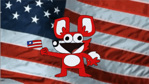 Fox Waving American Flag GIF