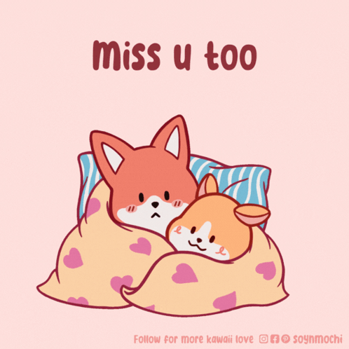 Foxes Hugging Miss U Too GIF
