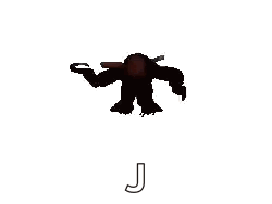 Foxy From Five Nights At Freddy 'S Is Flying Through The Air With Its Mouth Open And A Letter J . GIF